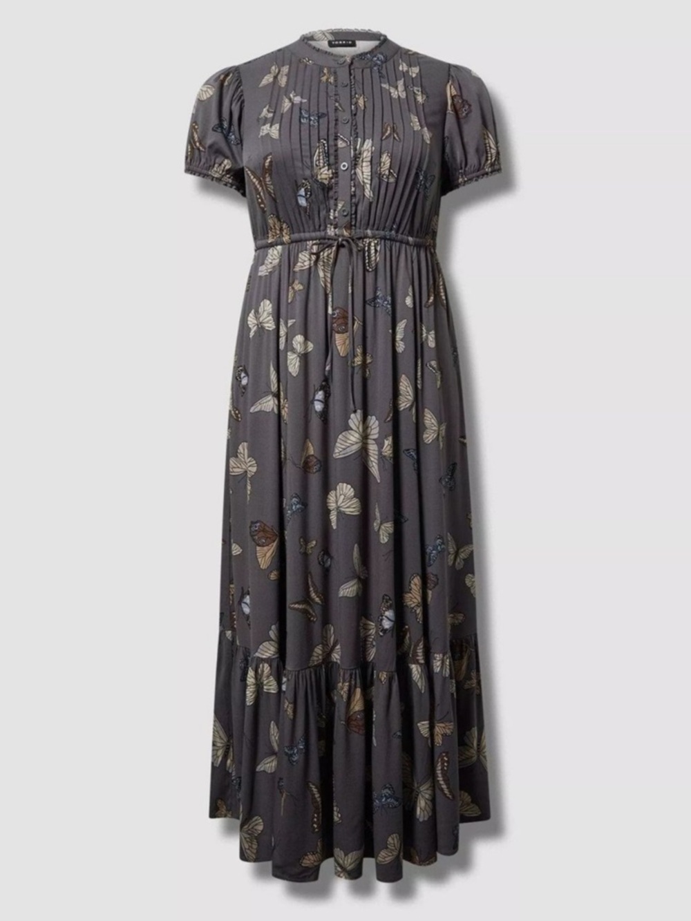 Torrid NWT Charcoal Butterfly-Print Maxi Dress - Picture 7 of 8